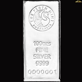 100oz Perth Mint Silver Cast Bar 